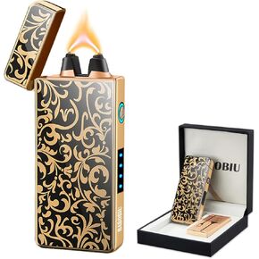 Electric Lighter Plasma Lighter Flameless Windproof Rechargeable USB Lighter with Type-C Fast Charging Gift for Men, Women (Flame)