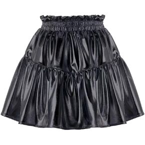 WELAKEN Girls Sparkle Ruffle Tiered Skirt with Lined,3-Layer Pleated Skirts for Kids & Tween Girls