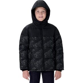 SOLOCOTE Boys Winter Coat Lightweight Thicked Winter Jacket Warm Soft Puffy Cotton Outwear with Hood