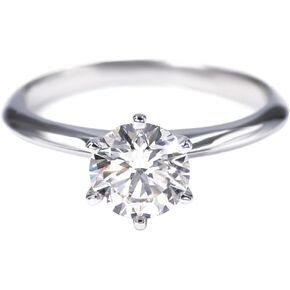 TIANYU GEMS Classic Round Diamond Solitaire Ring I 14K White Gold 6 Prong IGI Certified Lab Created Diamond Wedding Rings for Women