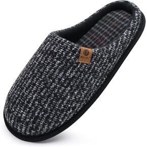 ONCAI Mens Cozy Memory Foam Scuff Slippers Slip On Warm House Shoes Indoor/Outdoor With Best Arch Surpport Size 7-15