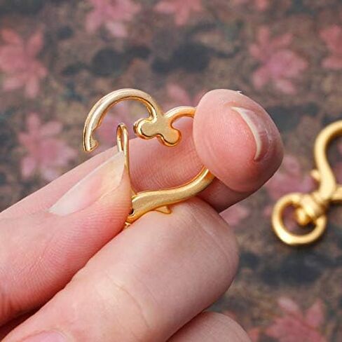 GBSTORE 10Pcs Metal Swivel Lobster Clasp Snap Hook Heart Shape Keychain Jewelry Findings (Gold) in Saudi Arabia