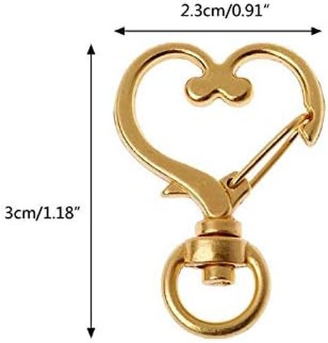 GBSTORE 10Pcs Metal Swivel Lobster Clasp Snap Hook Heart Shape Keychain Jewelry Findings (Gold) in Saudi Arabia