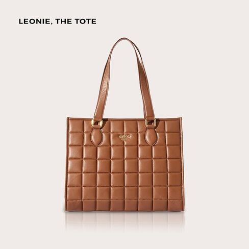 eské Leonie - حقيبة يد من جلد نابا الأصلي - تناسب جهاز MacBook والكمبيوتر المحمول - مساحات واسعة - حقيبة عمل وسفر - للنساء in Saudi Arabia