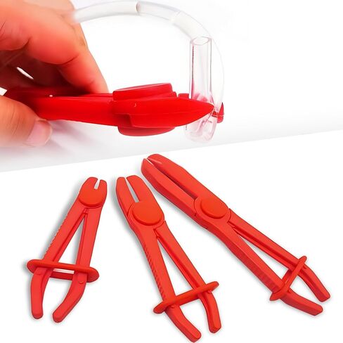 3 PCS Automobile Oil Pipe Sealing Pliers, Nylon Plastic Non-slip Handle Coolant Hose Straight Cutout Pliers, Multi-functional Practical Accessories, Suitable for Cars, SUVs, RVs (Red) in Saudi Arabia