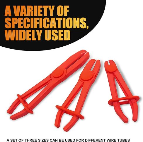 3 PCS Automobile Oil Pipe Sealing Pliers, Nylon Plastic Non-slip Handle Coolant Hose Straight Cutout Pliers, Multi-functional Practical Accessories, Suitable for Cars, SUVs, RVs (Red) in Saudi Arabia