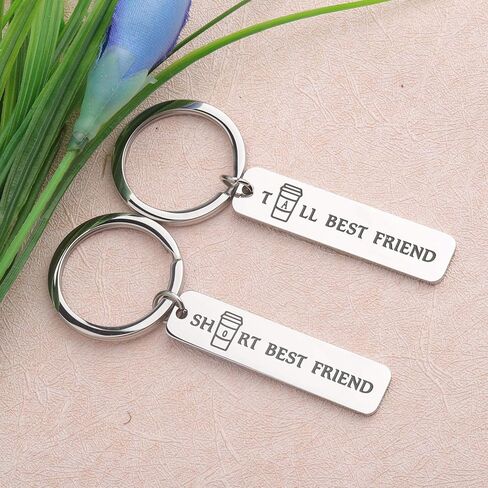 FEELMEM Best Friend Gift Short and Tall Best Friends Matching Keychain BFF Friendship Jewelry Gift in Kuwait