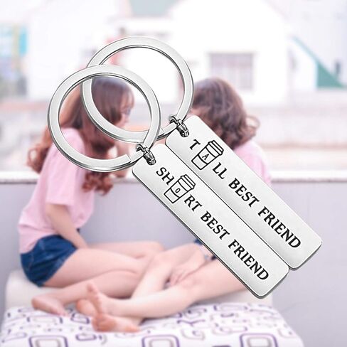 FEELMEM Best Friend Gift Short and Tall Best Friends Matching Keychain BFF Friendship Jewelry Gift in Kuwait
