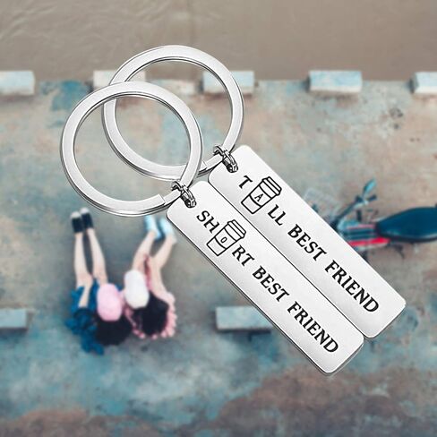 FEELMEM Best Friend Gift Short and Tall Best Friends Matching Keychain BFF Friendship Jewelry Gift in Kuwait