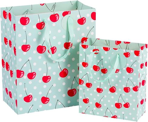 حقيبة هدايا الكرز مقاس 8 بوصات مع مناديل تغليف للنساء والفتيات في عيد ميلاد صغير in Kuwait