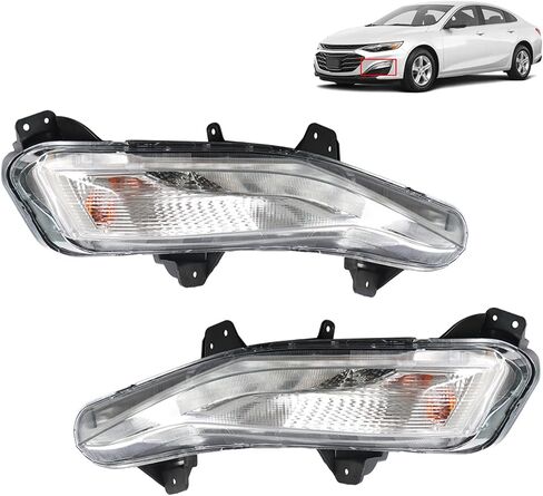 Left+Right Side Fog Lights Assembly Replacement for 2019 2020 Chevy Malibu Daytime Running Light Turn Signal Lights Driver & Passenger Side in Saudi Arabia