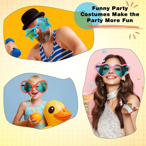 12 Pcs Jumbo Plastic Sunglasses Novelty Giant Sunglasses Clown Props Party Sunglasses for Adults Festival Holiday Swim Costume Cosplay Party Supplies, 4 Style in Saudi Arabia