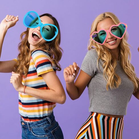 12 Pcs Jumbo Plastic Sunglasses Novelty Giant Sunglasses Clown Props Party Sunglasses for Adults Festival Holiday Swim Costume Cosplay Party Supplies, 4 Style in Saudi Arabia