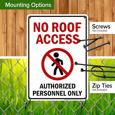 No Roof Access Authorized Personnel Only Sign, 10x14 Inches, Rust Free .040 Aluminum, Fade Resistant, Made in USA by My Sign Center in Saudi Arabia