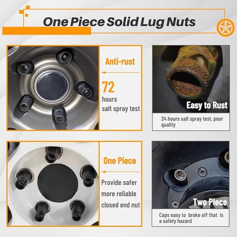 20 قطعة من صواميل العروة المفتوحة M12x1.5 من MIKKUPPA - ارتفاع 50 مم، 60 مقعد مخروطي الشكل مفتوح النهاية، صواميل العروة السوداء لعجلات ما بعد البيع مع مفتاح أداة واحد in Kuwait