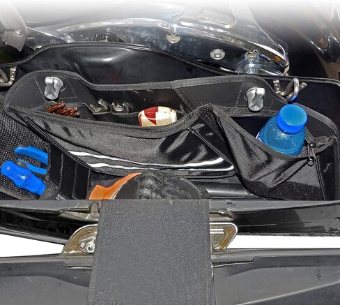 منظمات حقائب السرج من Street Glide، قطعتان من حقيبة تنظيم جانبية صلبة لحقائب Harley 2014-2018 2019 2020 Road King Road Glide Electra Glide منظم حقائب السرج (أسود) in Kuwait