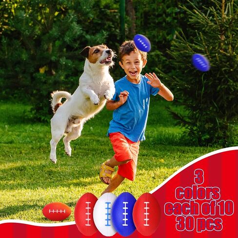 30 Sets Independence Day Foam Football Sports Stress Ball July of 4th Patriotic Foam Ball Bulk Football Party Favors Gift Relief Foam Balls for Party Favors Parade Throw Supplies in Saudi Arabia