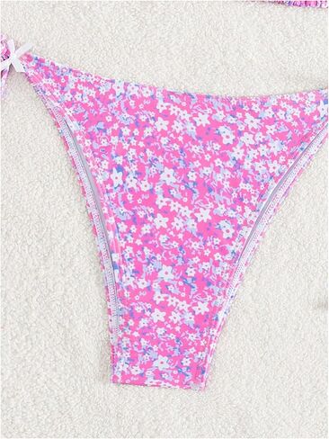 COZYEASE Women's 2 Piece Swimsuits Floral Bow Knot Halter Triangle Tie Side Bathing Suit Cute Bikini Set in Saudi Arabia