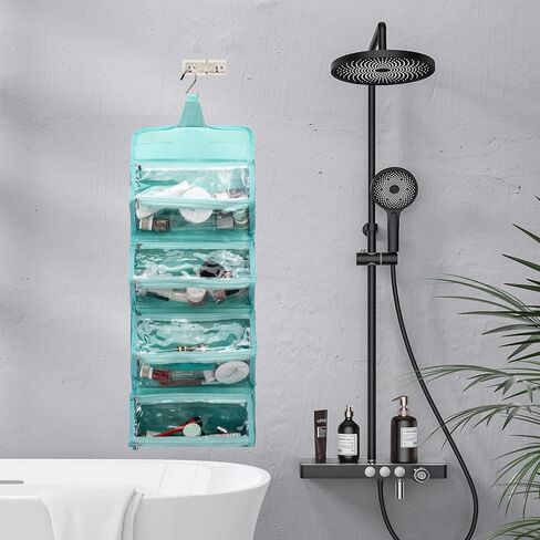 حقيبة مكياج قابلة للطي، حقيبة أدوات الزينة مقاومة للماء للنساء، حقائب معلقة لتنظيم السفر مع حجرة لتنظيم المجوهرات، كبيرة جدًا 4 أكياس شفافة معتمدة من إدارة أمن المواصلات الأمريكية لمكياج مستحضرات التجميل (بنفسجي) in Kuwait