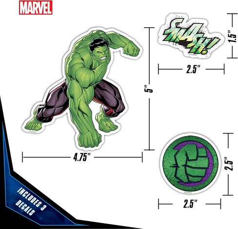 Marvel Incredible Hulk Smash Vinyl Decals - Set of 3 Outdoor Rated Stickers for Car, Laptop, Computer, Water Bottle - Marvel Stickers for Kids and Adults in Saudi Arabia