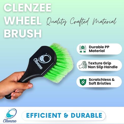 Wheel Brush - Soft Durable and Sturdy Nylon Bristles for Cleaning Wheels, Tires and Rims in Saudi Arabia