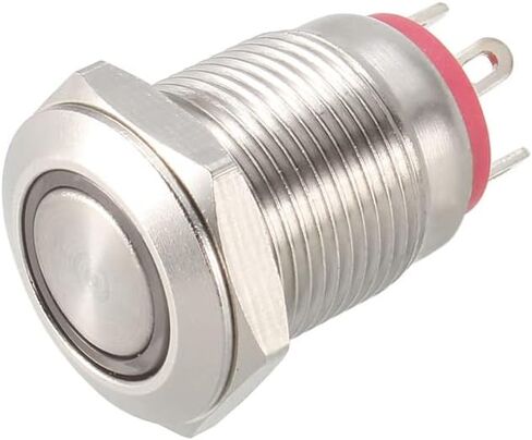 uxcell Momentary Metal Push Button Switch 12mm Mounting Dia 1NO 3-6V Blue LED Light in Saudi Arabia