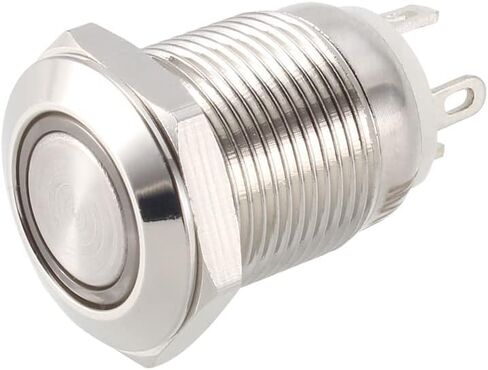 uxcell Momentary Metal Push Button Switch 12mm Mounting Dia 1NO 3-6V Blue LED Light in Saudi Arabia