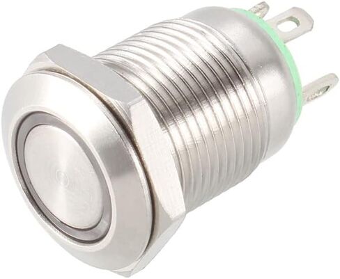 uxcell Momentary Metal Push Button Switch 12mm Mounting Dia 1NO 3-6V Blue LED Light in Saudi Arabia