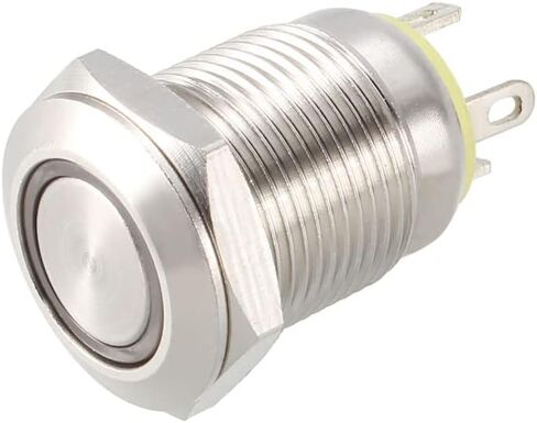 uxcell Momentary Metal Push Button Switch 12mm Mounting Dia 1NO 3-6V Blue LED Light in Saudi Arabia