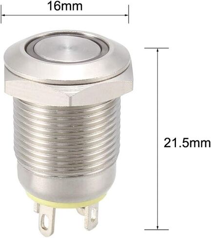 uxcell Momentary Metal Push Button Switch 12mm Mounting Dia 1NO 3-6V Blue LED Light in Saudi Arabia