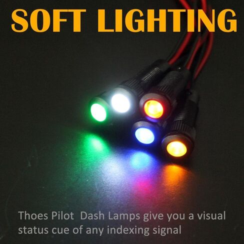 5 قطع 6 مم مؤشر LED ضوء بلاستيكي أسود إشارة نقطة مصباح 12 فولت - 24 فولت 1/4 بوصة حجم ثقب التركيب مع 15 سم / 5.9 بوصة. سلك (LED أزرق) in Saudi Arabia