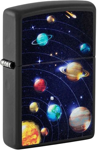 Zippo Lighter: Solar System, Blacklight - Black Matte 81347 in Saudi Arabia