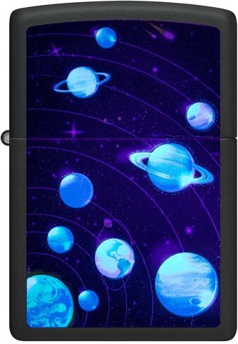 Zippo Lighter: Solar System, Blacklight - Black Matte 81347 in Saudi Arabia