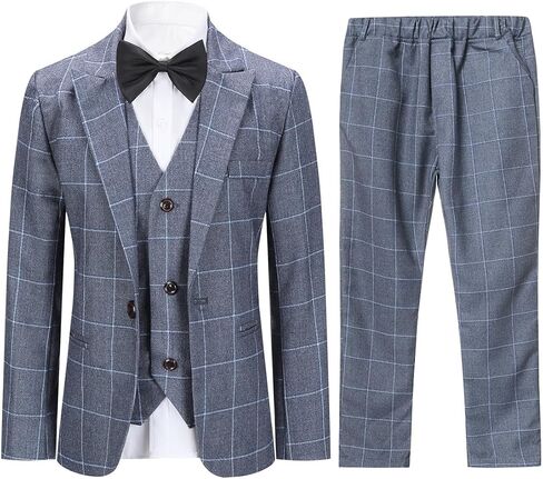 SWOTGdoby Boys Suits Formal Suit Set 3 Pieces Blazer Vest Pants Slim Fit Suit Jacket for Wedding Party in Saudi Arabia
