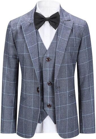 SWOTGdoby Boys Suits Formal Suit Set 3 Pieces Blazer Vest Pants Slim Fit Suit Jacket for Wedding Party in Saudi Arabia