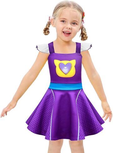 Cute Flutter Sleeve Dress Daily School Outfits for 3-8 Years in Kuwait