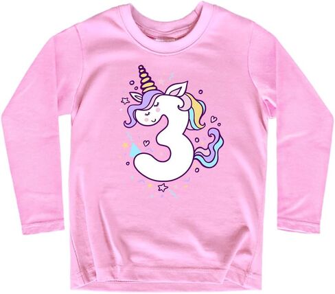 Unicorn 3rd Birthday Shirts for Toddler Girls Outfit 3 Year Old Third Three Shirt in Saudi Arabia