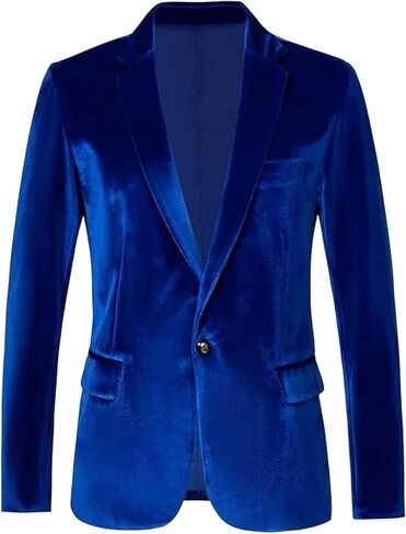 RONGKAI Mens Velvet Blazer Slim Fit Fashion Suit Jacket for Wedding Prom Dinner Party in Saudi Arabia
