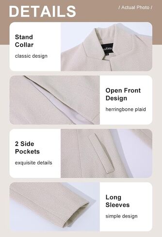 chouyatou Women's Casual Business Open Front Long Sleeve Notch Lapel Office Blazer Jacket in Kuwait