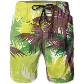 Heucapc Men's Swim Trunks Quick Dry Swimming Trunks Upside Down Pineapple Beach Shorts with Mesh Lining and Pockets