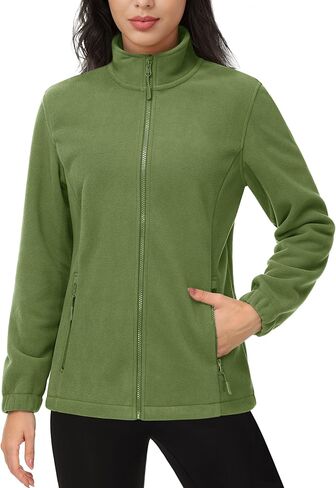 MAGCOMSEN Women's Fleece Jacket Zip Up Coat Lightweight Soft Warm Long Sleeve Jackets with Pockets for Winter in Kuwait