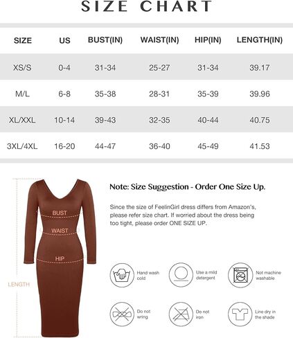 FeelinGirl Bodycon Dress for Women 2023 Long Sleeve Sweater Shaper Dress Fall Shapewear Wedding Guest Midi Dress Built-in Bra in Kuwait
