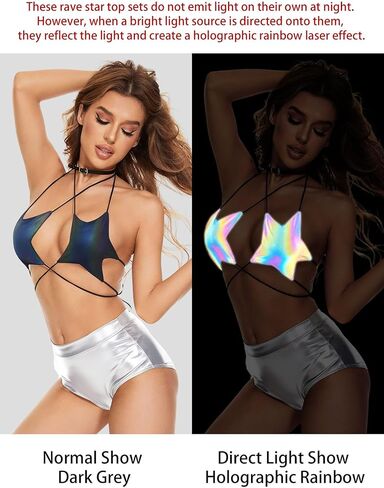 بلوزة Rave Star للنساء - حمالة صدر مثيرة لحفلات الرقص بدون ظهر بأشرطة متقاطعة وربطة عنق ملتفة لمهرجان الموسيقى in Kuwait