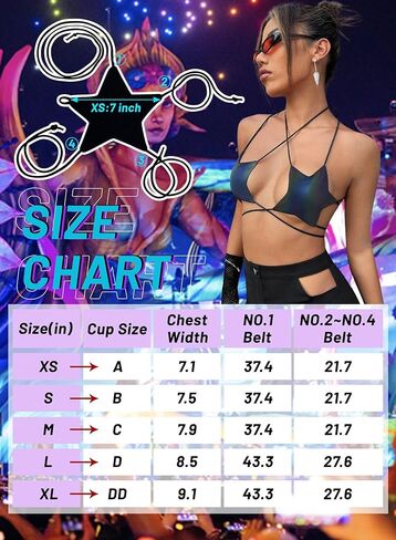 بلوزة Rave Star للنساء - حمالة صدر مثيرة لحفلات الرقص بدون ظهر بأشرطة متقاطعة وربطة عنق ملتفة لمهرجان الموسيقى in Kuwait