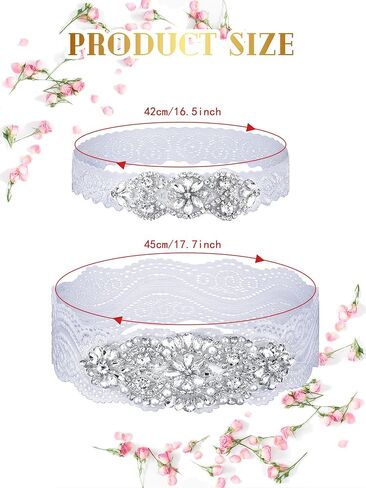 Garters for Bride Wedding Garter Set Lace Bridal Garter Non Slip Silicone Thigh Garter with Rhinestones Crystal in Saudi Arabia