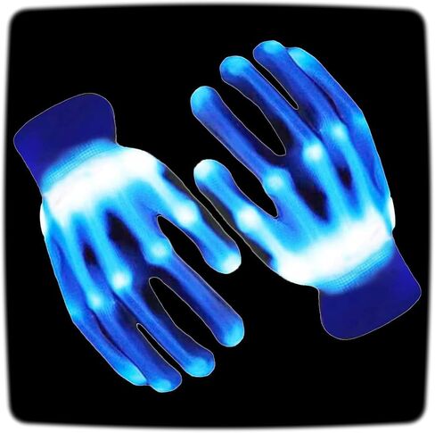 UWEIDOIT Led Gloves for Children, Colorful Flashing Light up Gloves for Halloween Chrismas Carnival Party in Kuwait