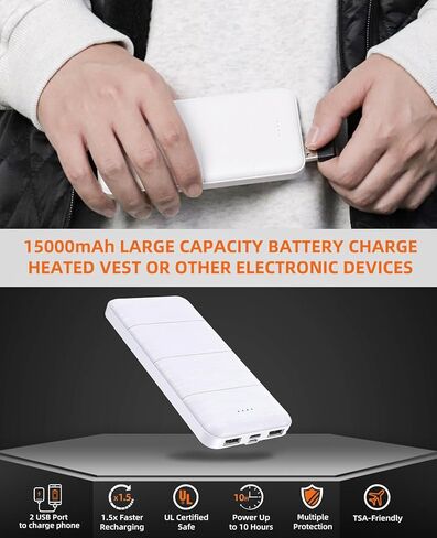 سترة Ompusos ساخنة للرجال والنساء، سترة ساخنة مع حزمة بطارية متضمنة قابلة للشحن، سترة كهربائية ساخنة للصيد in Kuwait