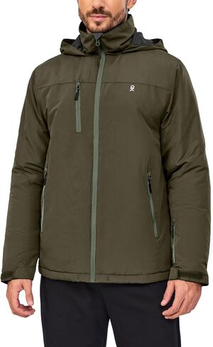 Little Donkey Andy Men's Lightweight Winter Jacket Hooded Windproof Warm Insulated Jacket for Ski Hiking in Kuwait