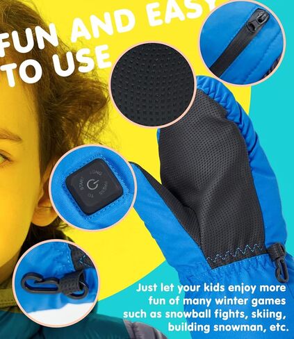 قفازات شتوية ساخنة كهربائية من أروما سيزون للأطفال وقفازات الأطفال، قفازات ثلج دافئة مقاومة للماء للأطفال الصغار in Kuwait