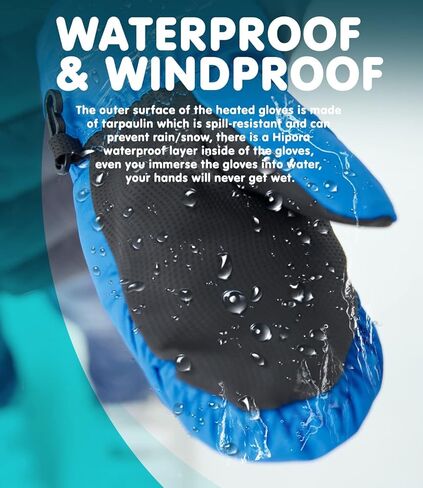 قفازات شتوية ساخنة كهربائية من أروما سيزون للأطفال وقفازات الأطفال، قفازات ثلج دافئة مقاومة للماء للأطفال الصغار in Kuwait